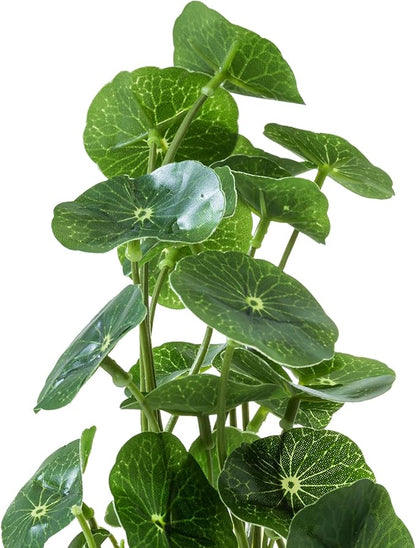 MyGift Set of 3 Fake Plants, Small Artificial Potted Plants Indoor in Clear Glass Pot, 9.5 Inch Faux Plant for Home Decor