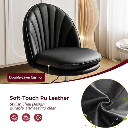 GTPLAYER Small Ergonomic Tall Office Chair, Computer Desk Chair with Wheels Versatile Height Use: Office to Bar Stools (or Standing Desk), Vanity Chair with Back PU Leather Shell Design for Gift