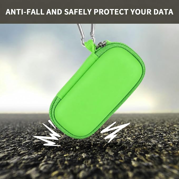 USB Flash Drive Case, SD Card Holder Compatible with Thumb Drive, Memory Cards, SDXC SDHC Storage Bag, Electronic Accessories Organizer for SanDisk for Samsung for Inland (Grass Green)