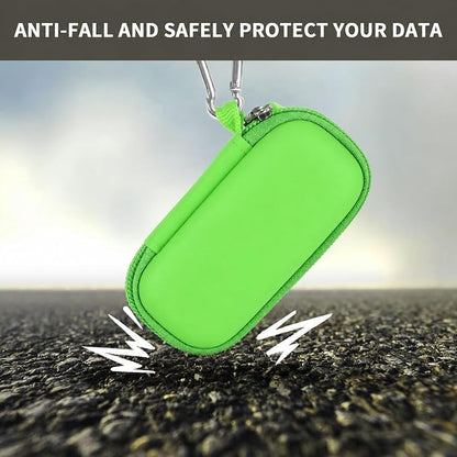 USB Flash Drive Case, SD Card Holder Compatible with Thumb Drive, Memory Cards, SDXC SDHC Storage Bag, Electronic Accessories Organizer for SanDisk for Samsung for Inland (Grass Green)