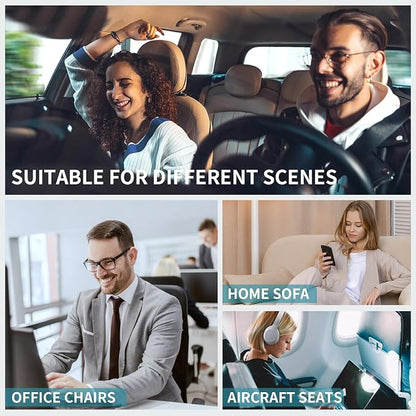FLORICH Seat Cushion and Lumbar Support Pillow for Office Chair Car Neck Headrest Pillow Memory Foam Seat Pads Pressure Relief Back Cushion and Carseat Pads(Dark Grey)