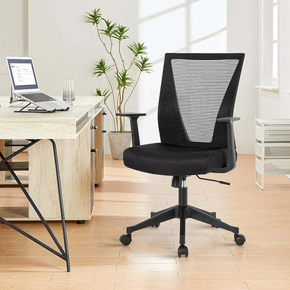 CLATINA Home Office Chair Ergonomic Desk Chair Mesh Computer Chairs with Armrests Executive Rolling Wheels Swivel Heavy Duty Chairs Office, Home, Black 10 Pack