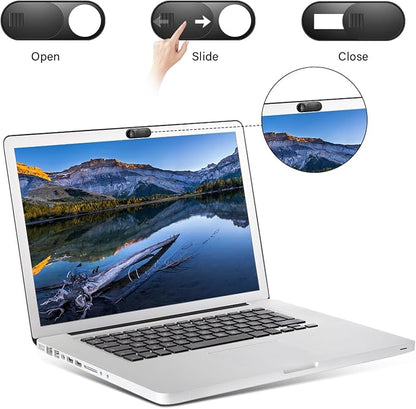 ZUCUCUC Laptop Camera Cover Slide, Camera Cover, 6 Pack Ultra Thin Webcam Cover Slide for Laptop, Desktop, PC, Tablet, Smartphone, Protect Your Privacy and Security(Black)