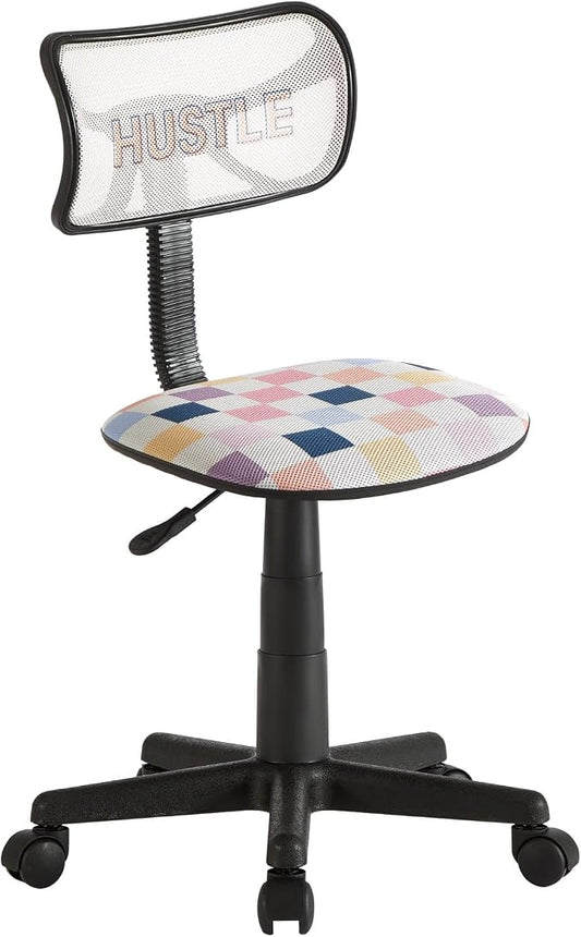 Urban Lifestyle Swivel Desk Chair, Hustle, Stylish and Compact Office Chair with Mesh Back, Swivel Function, Adjustable Height, and Cushioned Seat