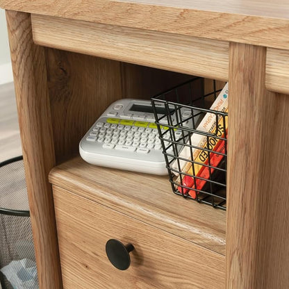 Hassyee Minimalist Design Home Office Computer Desk with Discreet Storage Compartment, Durable Construction Writing Table, Quick and Simple Assembly