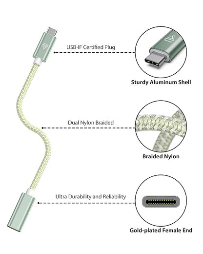 USB Type C Extension Cable (6FT/1.8M), USB 3.2 (10gbps) Type C Male to Female Extension Charging & Sync for PSVR2, MacBook Pro/iPad mini, MacBook Air M4/ M3, iPad Pro Dell XPS Surface Book Green