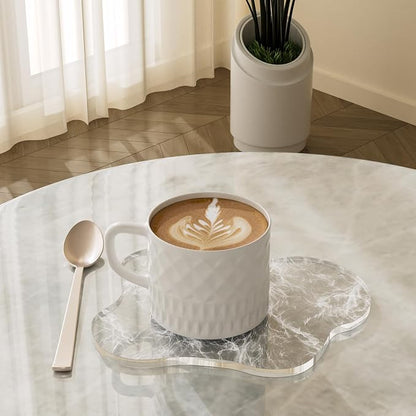 Acrylic Coaster Decorative Plates, Irregular Bar Drink Coaster,Perfect for Tabletop Protection and Accessories Display.（Fog）
