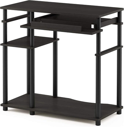 Furinno Abbott Computer Desk with Bookshelf, Espresso/Black