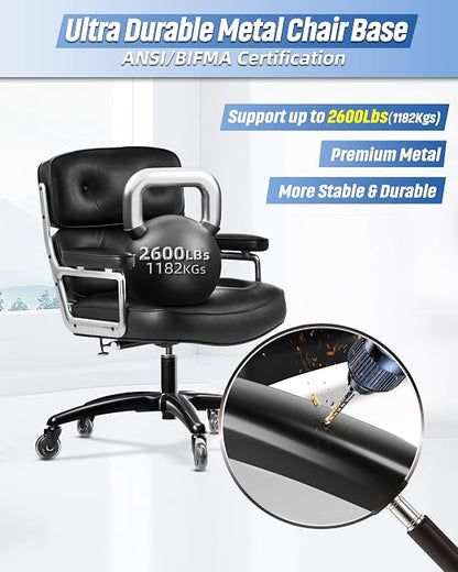 Sytopia 28'' (70 cm) Heavy-Duty Office Chair Base Replacement (2600 lbs), Reinforced Metal Base for Managerial & Executive Chairs, Universal Caster and Gas Cylinder Size, Black