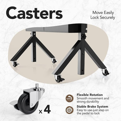 HUANUO Portable Standing Desk Adjustable Height, Mobile Stand Up Desk for Walking Pad and Treadmill, Rolling Computer Table with Wheels, 31.5"x15.75" Height 28.7"-46.1", Light Rustic