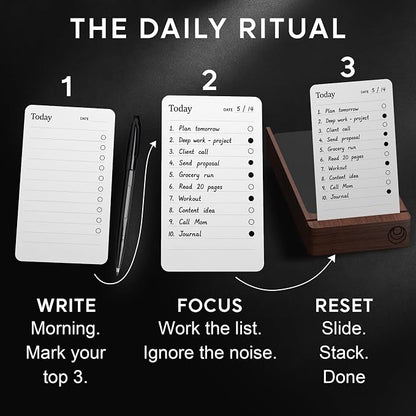 Daily Planner To Do List Notepad - Checklist & Goal Cards for ADHD Focus - Planner Cards Only