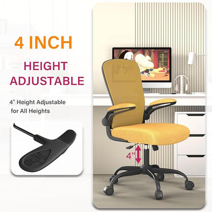 Mimoglad Office Chair, Ergonomic Desk Chair with Adjustable Lumbar Support, High Back Mesh Computer Chair with Flip-up Armrests- Task Chairs, Executive Chair for Home Office