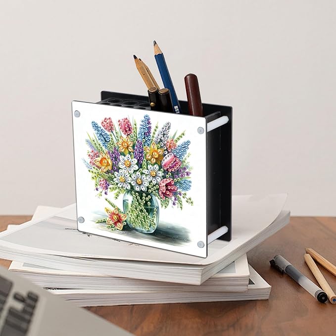 DIY Diamond Painting Kit，Vase Special Shape diamond painting pen holder, Acrylic Daily Office Desktop Decoration Storage Item