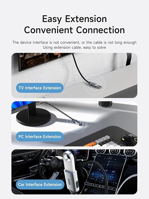 Hagibis USB Extension Cable, USB Extender, Braided 10Gbps USB 3.2 Type A Male to Female Cord Compatible with Webcam, Keyboard, Mouse, PlayStation, Xbox, Flash Drive, Printer, Camera (3.3FT)