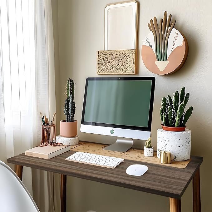 Kaboon 42x20 inches Tabletop, Solid One-Piece Desktop for Sit Stand Desk, Double Desks, L Desk DIY,Wood Countertop Home or Commercial Use,1 inch Thick, Eucalyptus/Rustic Wood, 20" D x 42" W