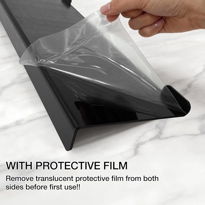 Acrylic Tilted Computer Keyboard Stand for Desk 16.9"x 5.7"-Black | Keyboard Riser with Silicone Anti-Slip Strip Ergonomic Tilted Lift for Comfortable Typing for Office, Home, and School