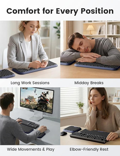 Vaydeer Extra Large Wide Wrist Rest Set for Keyboard and Mouse, Computer Ergonomic Wrist Support, Arm Elbow Pad Mouse Rest, Typing Pain Relief Soft Memory Foam Desk Cushion for Office Work Gaming