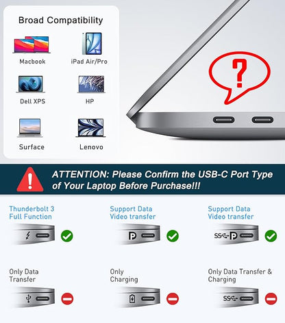 USB C Hub HDMI Adapter for Monitor, VIENON 9 in 1 USB Type C Laptop Docking Station with 4K HDMI, SD/TF Card Reader, 100W PD, Compatible for MacBook Pro, XPS Laptop (Supports DP ALT Mode)