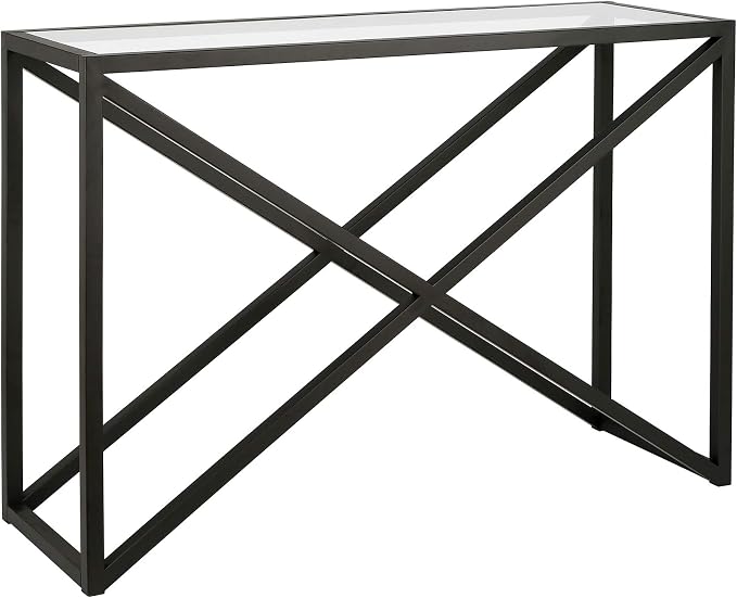 Calix 42'' Wide Rectangular Console Table in Blackened Bronze