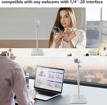 White Webcam Magnetic Stand Holder for Logitech Brio 100, Brio 300,Brio 500,C270,C310 webcams