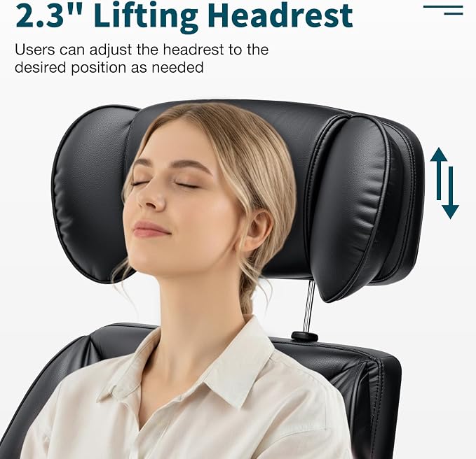 HOFFREE Criss Cross Office Chair with Wheels Ergonomic Office Chair with Reversible Armrest Wide Seat Comfy Desk Chair with Foot Rest for Gaming, Reading, Working (Black,Leather)