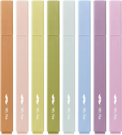 Mr. Pen- Aesthetic Highlighters No Bleed, 8 Pack, Verdant Earth, Chisel Tip | Cute Highlighters Assorted Colors for Journaling, Highlighting, Underlining, Fast Dry, Back to School Supplies