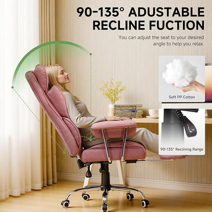 COMHOMA Big and Tall Gaming Chair with Pocket Spring Lumbar Support, Ergonomic Office Chair with Footrest, Executive Desk Chair with Outward Fixed Soft Armrests, Computer Chair with High Back, GYPK