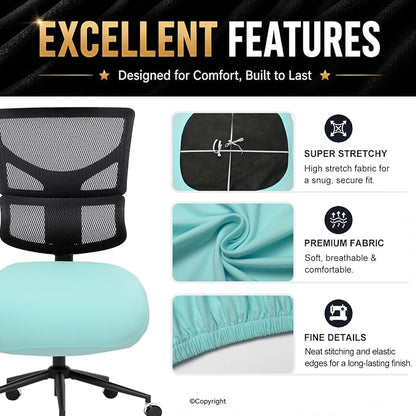DIVA EN CAMINO DEC Universal Spandex Computer Chair Slipcover - Stretchable Desk Office Chair Seat Cushion Covers - Removable Washable Cushion Protectors for Dogs, Cats, Pets