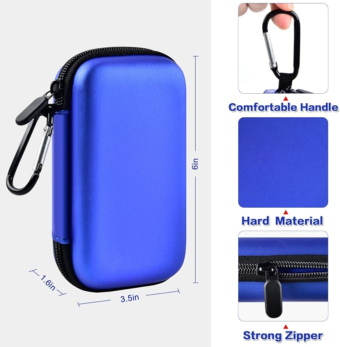 PAIYULE Case Compatible with Samsung T7/ T7 Touch Portable SSD 1TB 2TB 500GB USB 3.2 External Solid State Drive, Travel Carrying Storage Organizer Fits for USB Cables and More Accessories (Blue)