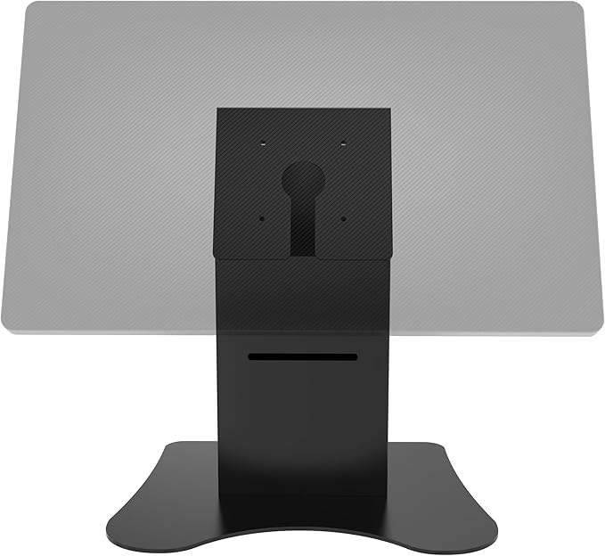 CTA Digital Tabletop VESA Mount with Printer Compartment VESA Compatible Desk Mount with Printer Shelf Compartment for Retail POS, Ordering Screens and More - Black - (ADD-PARAFPDM)