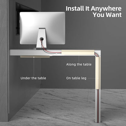 YECAYE 157in Cable Management, Cord Organizer,Easy Install Self-Adhesive Cord Hider, Cable Organizer, Cable Hider for Office Organization,Child & Pet Proof, Beige