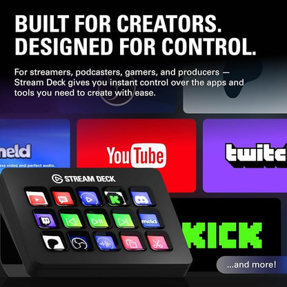 Elgato Stream Deck MK.2 Studio Controller, 15 Macro Keys | Trigger actions in OBS, Twitch, YouTube and more, Visual feedback, Hundreds of plugins, Works with Mac and PC