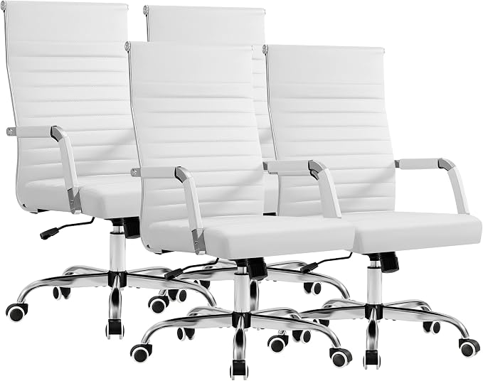 Furmax Ergonomic Office Desk Chair, White, 4 Items