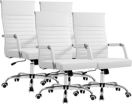 Furmax Ergonomic Office Desk Chair, White, 4 Items