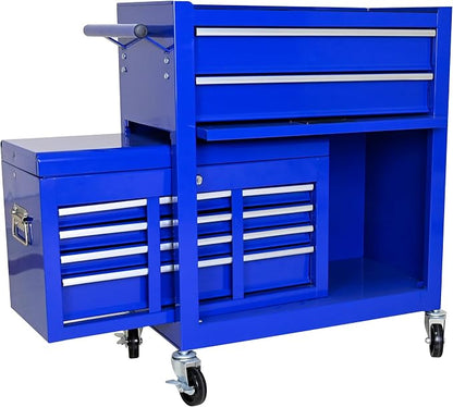 RYH 8 Drawers Rolling Tool Chest & Tool Box on Wheels | Heavy Duty Metal Cart with Ball Bearing Drawers | Fits US General Tool Box for Garage Storage (Blue, 8 Drawers /43.1" H × 24.2" W)