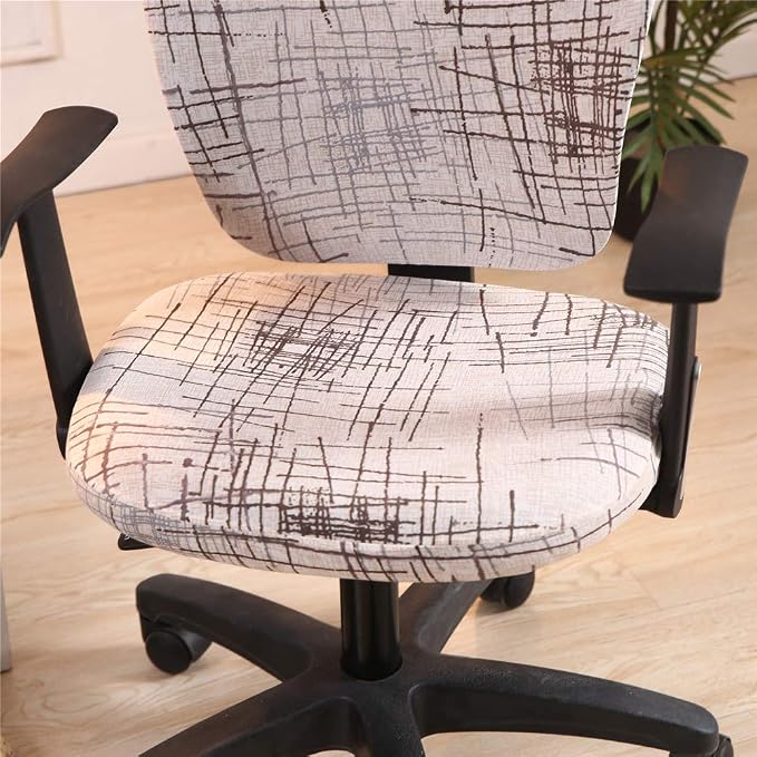 Jinzio Computer Office Chair Cover - Split Protective & Stretchable Cloth Polyester Universal Desk Task Chair Chair Covers Stretch Rotating Chair Slipcover, Misty Grey