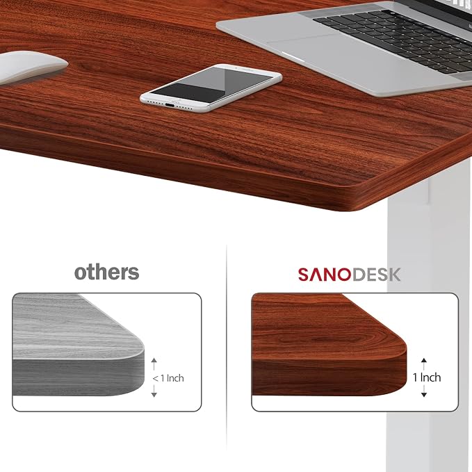SANODESK Whole-Piece Particle Board Table Top for Standing Desk and Home Office Desk DIY, 48x30x1 Inch Mahogany Desk Top