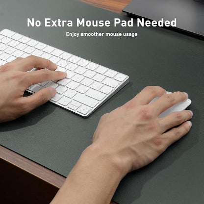 Bloss Leather Desk Mat Jungle Green / 31.5" x 15.7", Desk Matt for Desktop, Waterproof Large Mouse Pad, Non-Slip Computer Mat for Office/Home/Decor