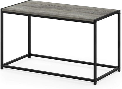 Furinno Camnus Coffee Table, Metal Frame Grey Coffee Table, Rectangular Wide Side Table, Easy Assembly, for Living Room, Bedroom, Home Office, Grey Oak