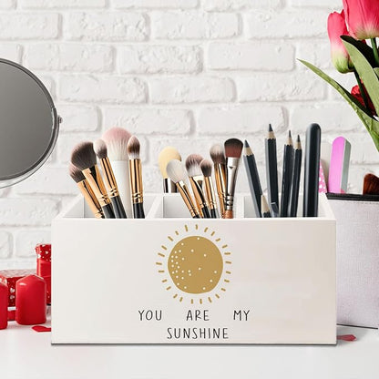 You Are My Sunshine Wooden Pen Pencil Holder for Desk, Boho Sunshine Nursery Wood Makeup Brush Toothbrush Holder Organizer for Toddler Kids Room Bedroom Playroom Nursery Classroom
