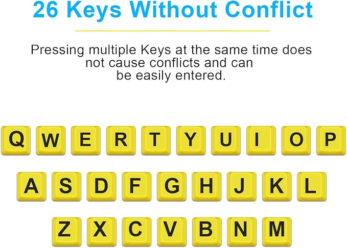 BOOGIIO Large Print Computer Keyboard, Wired USB High Contrast Keyboard with Oversized Print Letters for Visually Impaired Low Vision Individuals (Yellow+Black)