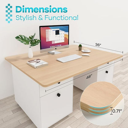 Kaboon Universal Tabletop 48"x36", Solid One-Piece Melamine Table Top, Restaurant Desk DIY, Home and Office,Dark Walnut