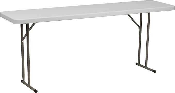 Flash Furniture Kathryn 10 Pack 6-Foot Rectangle Granite White Plastic Folding Training/Seminar Table