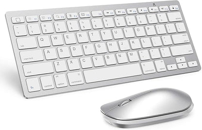 SPARIN Wireless Bluetooth Keyboard and Mouse for iPad (A16) 11th 10th Generation, iPad Air (13/11 inch), iPad Pro 13/12.9/11 inch, iPad 9th 8th Gen, iPad mini 7th -8.3 inch, Above iOS13- Silver White