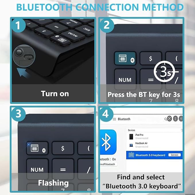 Lekvey Bluetooth Number Pad for Laptop, Wireless Numeric keypad, 28 Keys Numpad Number Keypad Bluetooth 10 Keys Number Pad for Laptop, MacBook Air/Pro, iMac, Surface Pro, etc
