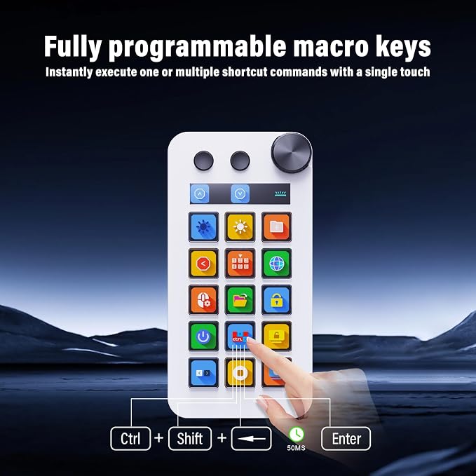 Streaming Deck for Live Streamers,Game commands keyboard for Gamers,Macro pad for Content Creators,Soundboard Keypad for OBS and Youtube,Three Modes(Shortcut Keys,Calculator,Numeric Keypad)