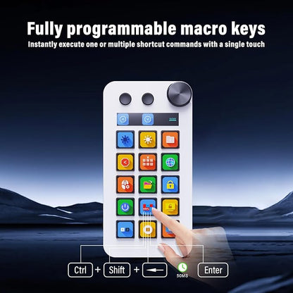 Streaming Deck for Live Streamers,Game commands keyboard for Gamers,Macro pad for Content Creators,Soundboard Keypad for OBS and Youtube,Three Modes(Shortcut Keys,Calculator,Numeric Keypad)