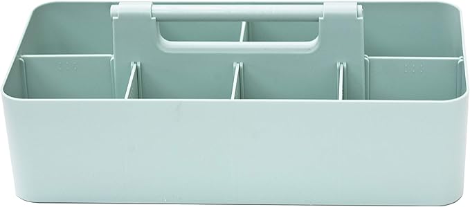 -Large Portable Caddy, DIY Dividers, 8 Compartments, School Office Supplies,Portable Basket with Handle Storage Organizer Modern Made in USA (3 PACK, Mint/Gray/Ivory)