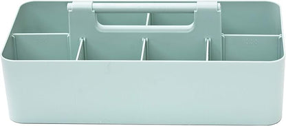 -Large Portable Caddy, DIY Dividers, 8 Compartments, School Office Supplies,Portable Basket with Handle Storage Organizer Modern Made in USA (3 PACK, Mint/Gray/Ivory)