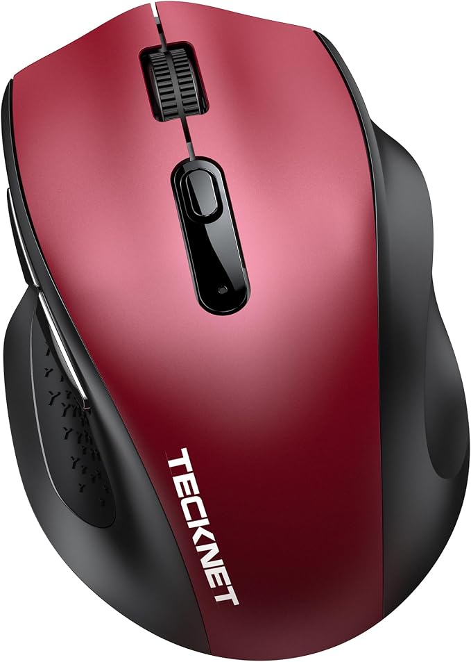 TECKNET Wireless Mouse for Laptop, (BT5.2/3.0 & 2.4G) Bluetooth Wireless Mouse, Silent Click, 5-Level Adjustable DPI, Ergonomic Portable Computer Mice for Laptop, PC, MacBook, Chromebook